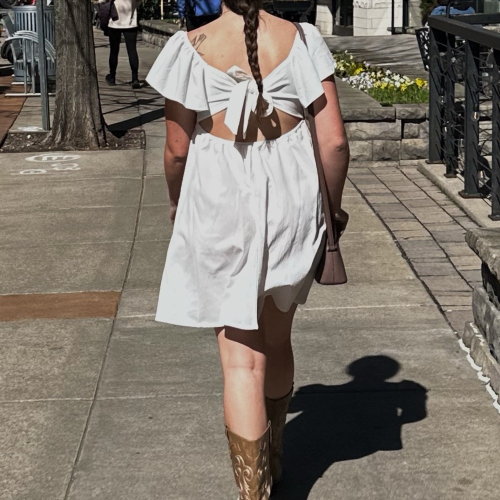 White  Spring Dress - Picture 2 of 3